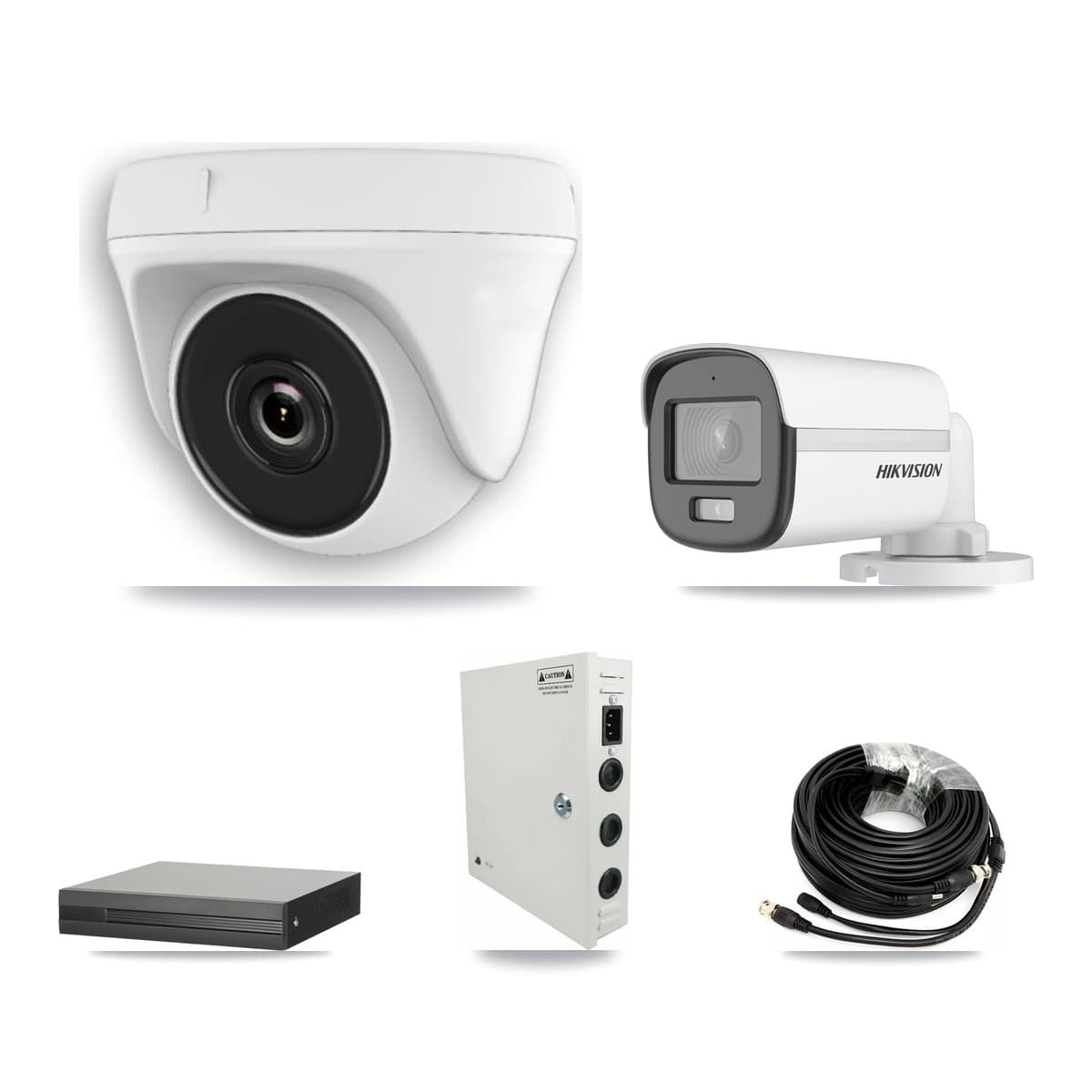 Hikvision 16-Channel 2MP – 5MP CCTV Kit — 1 5MP Bullet + 9 White 2MP Dome Cameras + 8TB Recording (XVR-3116HS Recorder)