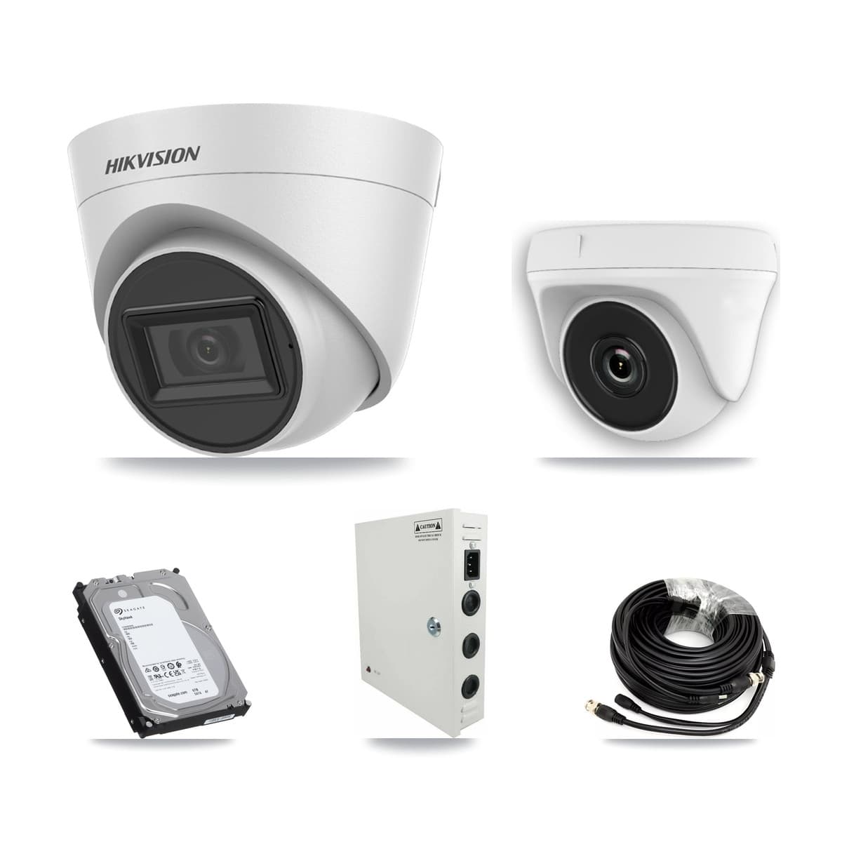 Hikvision 32-Channel 2MP – 5MP CCTV Kit — 12 White 5MP Turret + 5 White 2MP Dome Cameras + 3× 6TB Recording