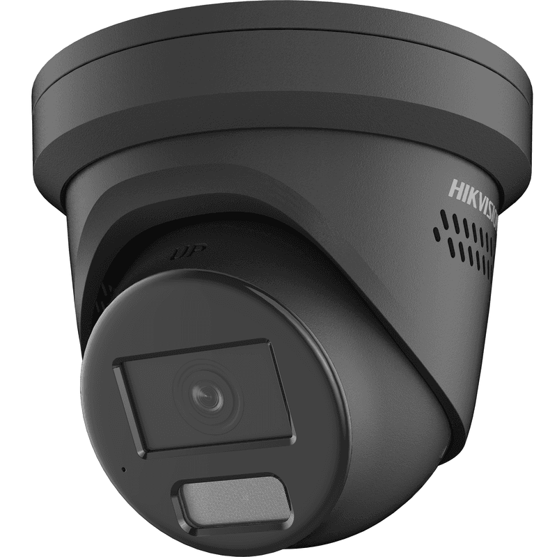 Hikvision DS-2CD2347G2-LSU/SL 4MP ColorVu Strobe Light PoE Turret Camera Black
