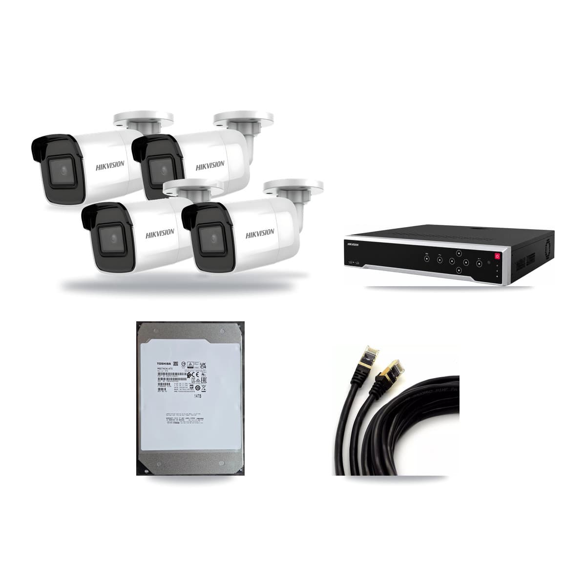 Hikvision 32-Channel 4K CCTV Kit — 4 Bullet Cameras + 14TB Recording - Image 1