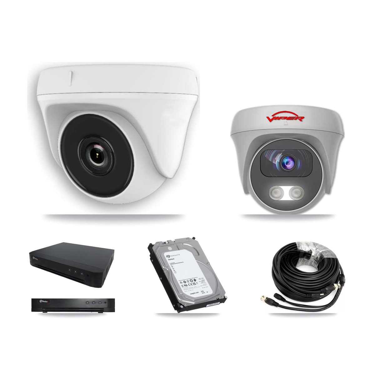 Viper & Prolux 16-Channel 2MP – 5MP CCTV Kit — 7 2MP Dome + 1 5MP Cameras + 6TB Recording