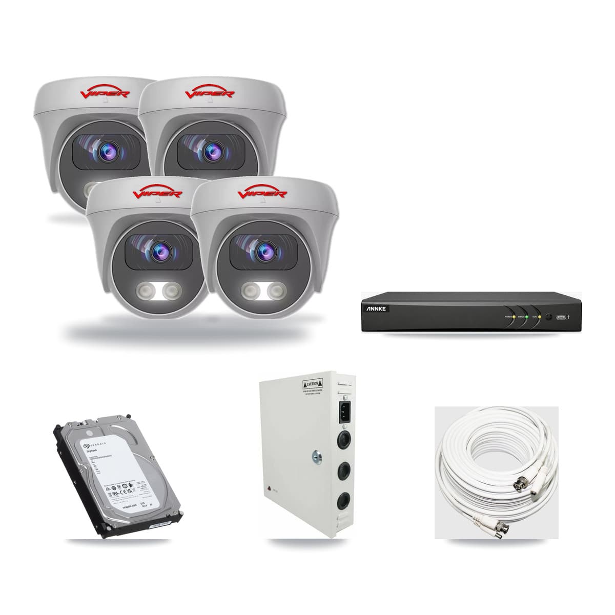 Viper & ANNKE 4-Channel 5MP CCTV Kit — 4 Cameras + 6TB Recording - Image 1