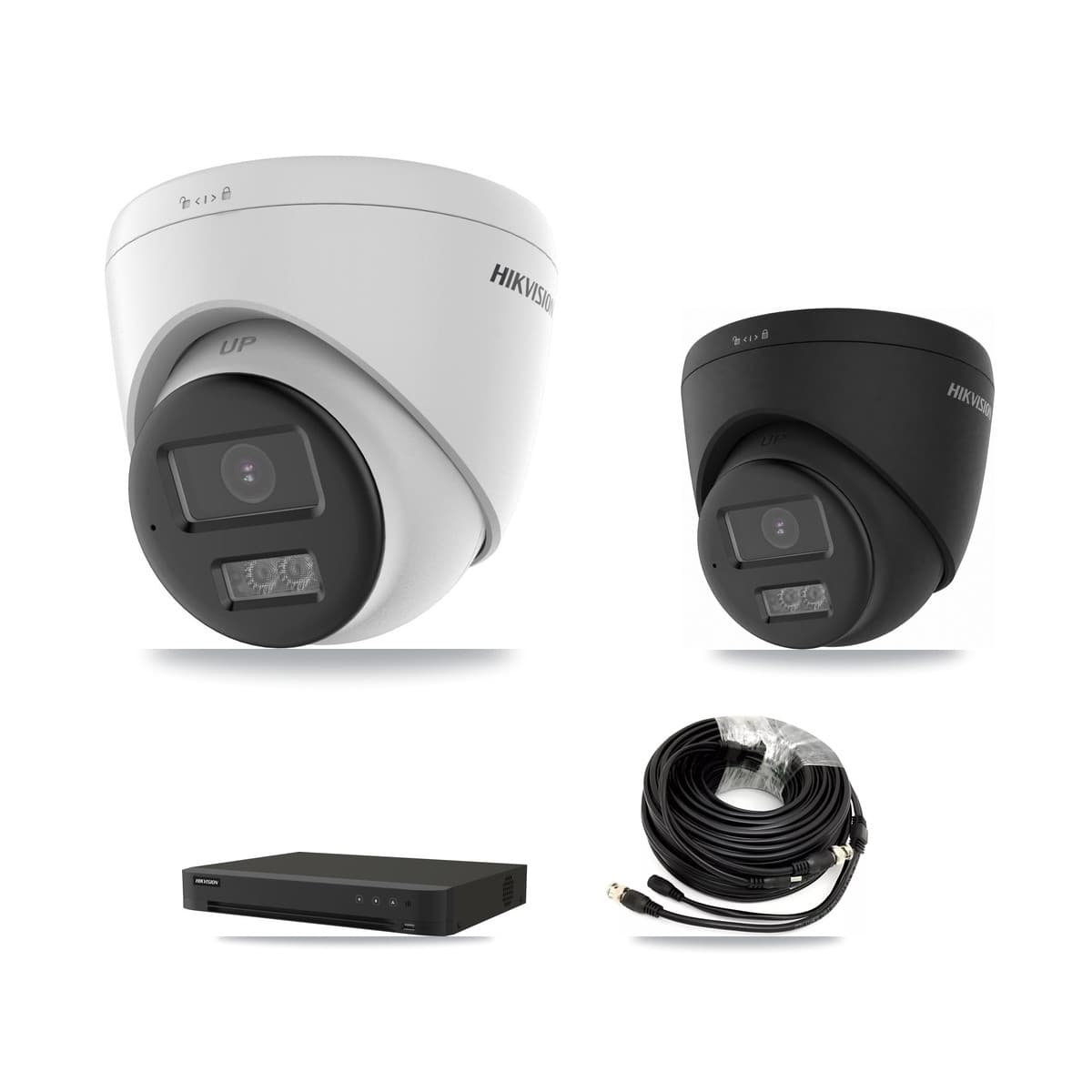 Hikvision 8-Channel 5MP – 4K CCTV Kit — 4 DS-2CE78K0T-LTS 5MP + 1 Black DS-2CE78U0T-LTS-BLACK 4K Turret Cameras + 8TB Recording (IDS-7208HUHI-M1/XT Recorder)