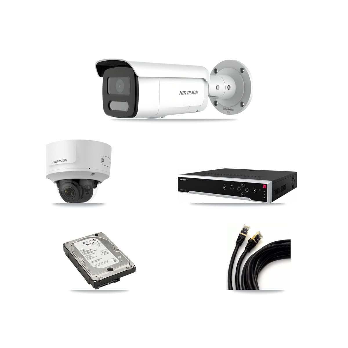 Hikvision 32-Channel 2MP – 4MP CCTV Kit — 1 2MP Dome + 3 4MP Bullet Cameras + 5TB Recording