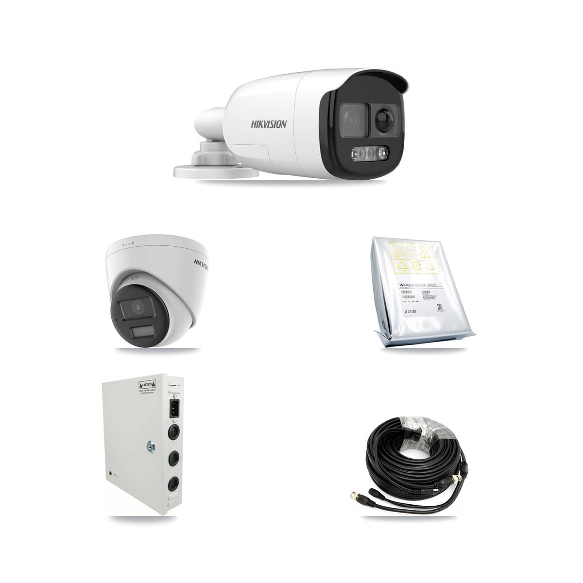 Hikvision 32-Channel 5MP – 4K CCTV Kit — 8 5MP Bullet + 8 4K Turret Cameras + 4× 8TB Recording
