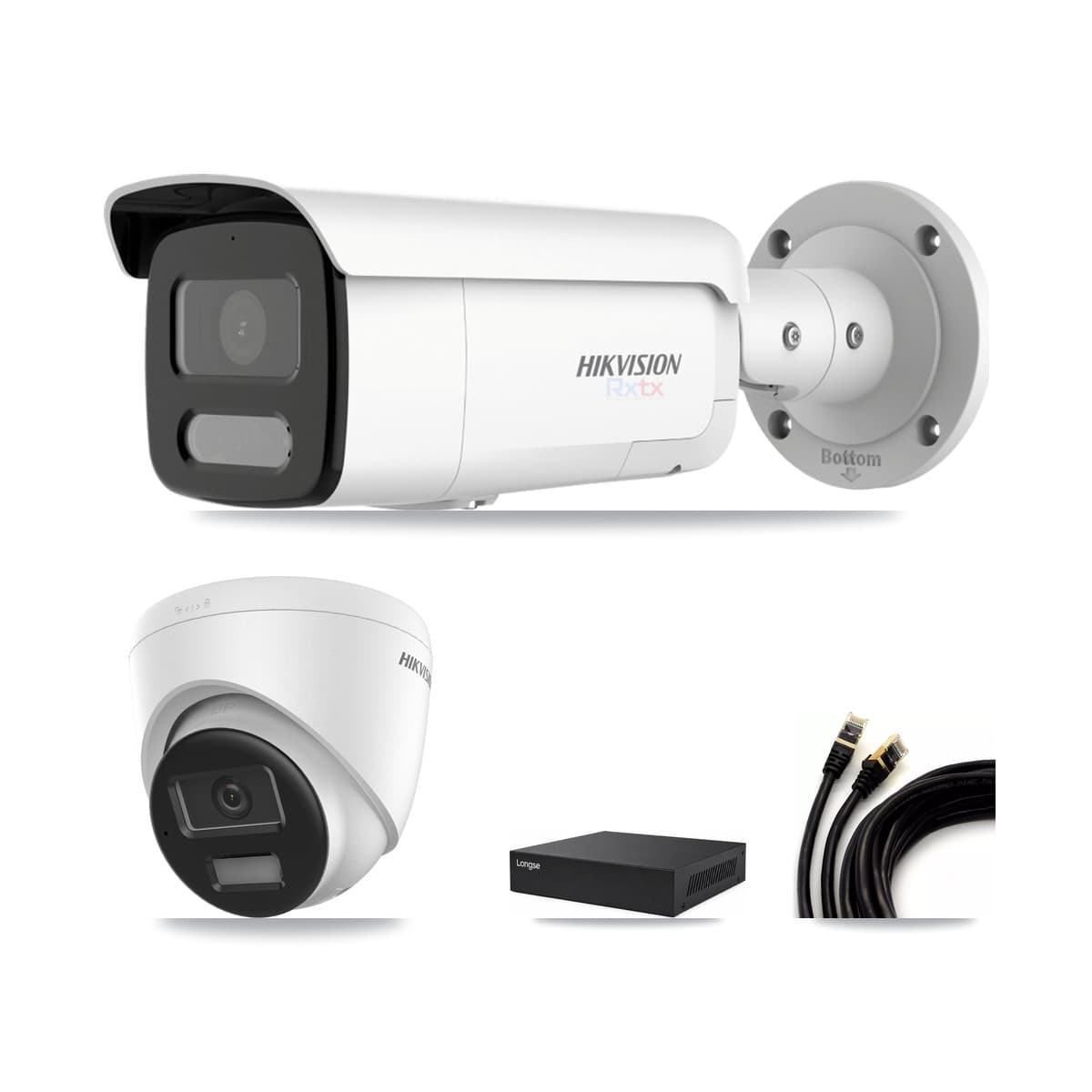 Hikvision & Longse 8-Channel 4K CCTV Kit — 1 Turret + 5 Bullet Cameras + 8TB Recording