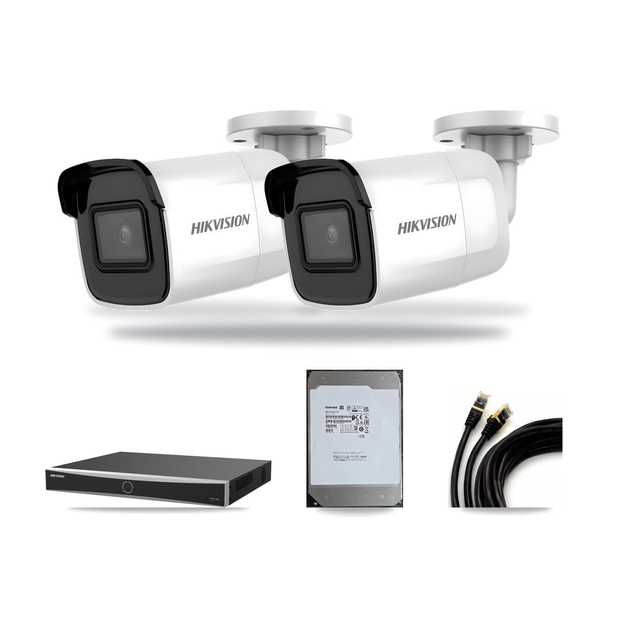 Hikvision 16-Channel 5MP – 4K CCTV Kit — 2 4K Bullet + 6 5MP Dome Cameras + 14TB Recording (DS-7616NXI Recorder) - Image 1