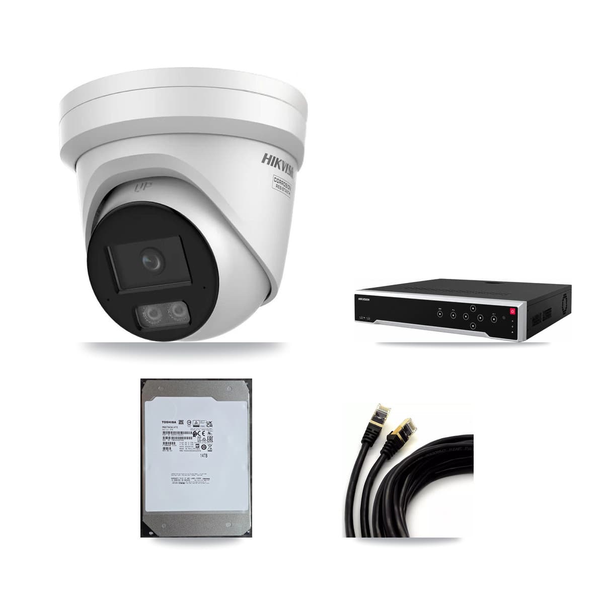 Hikvision 32-Channel 4K CCTV Kit — 6 DS-2CD2387G3 Turret Cameras + 14TB Recording