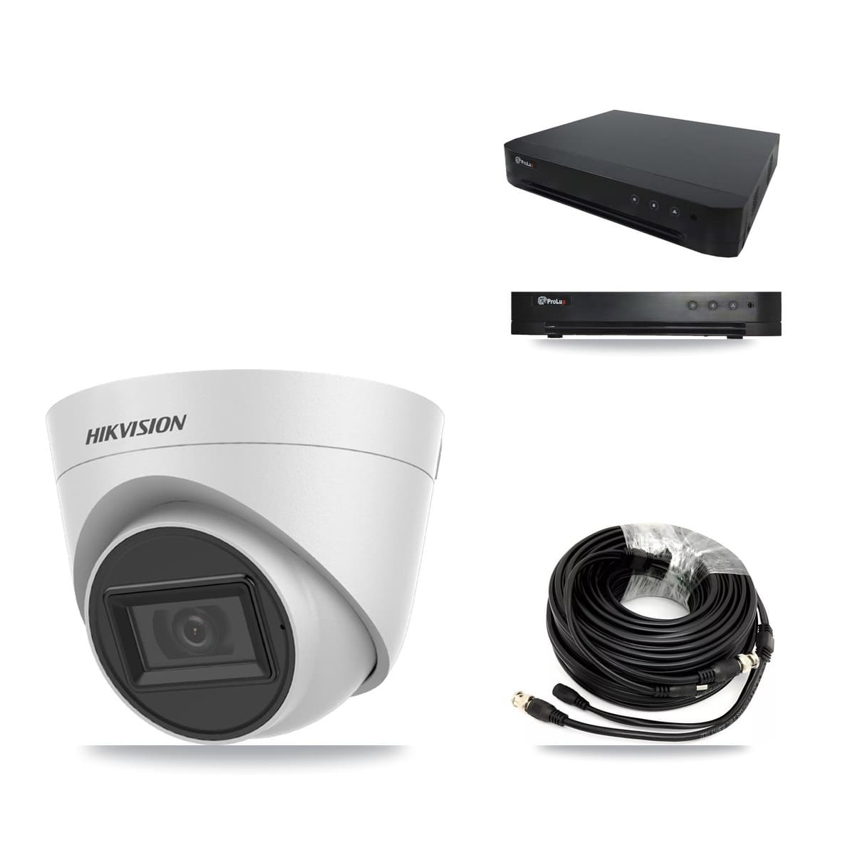Hikvision & Prolux 16-Channel 5MP CCTV Kit — 2 White Turret Cameras + 3TB Recording