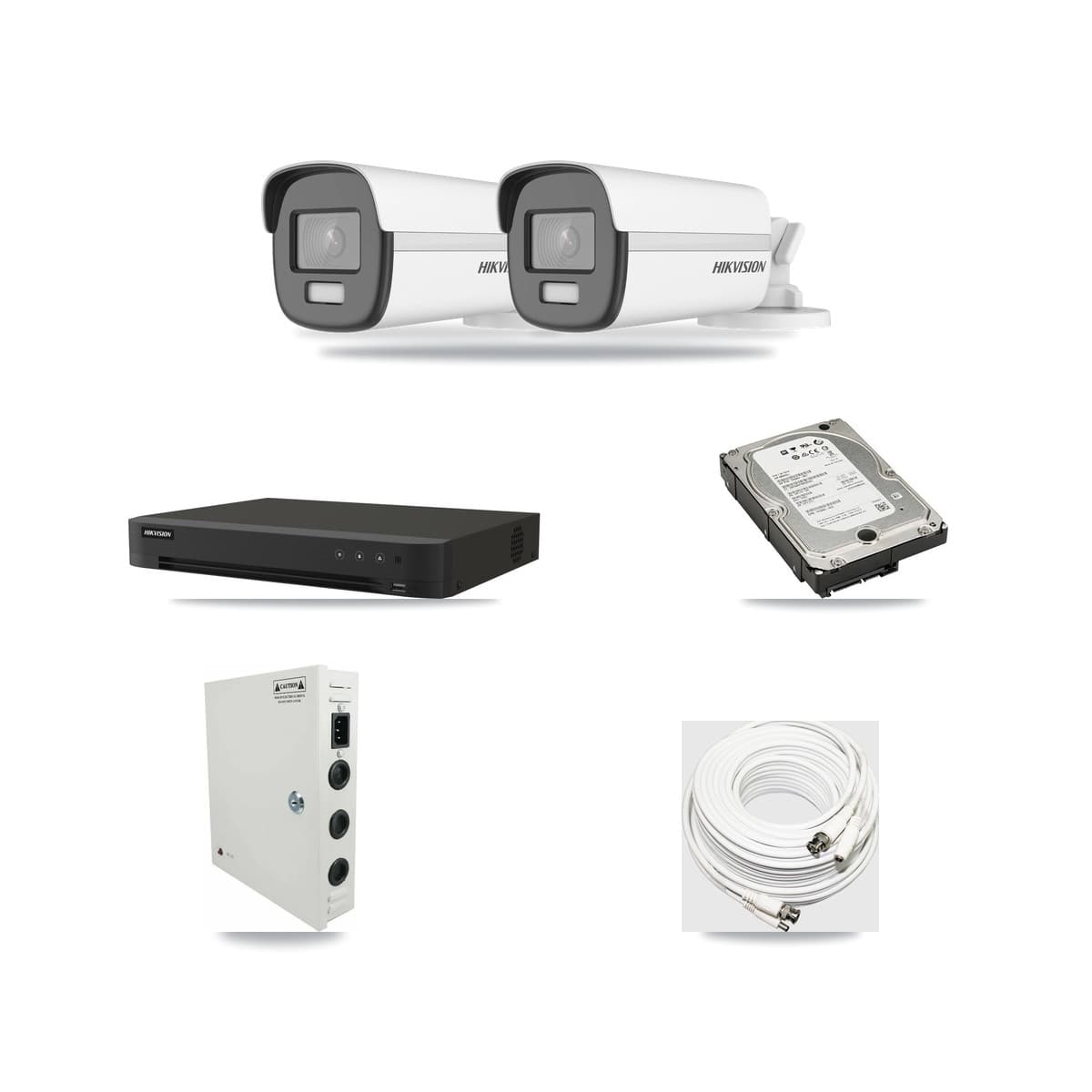 Hikvision 8-Channel 4K CCTV Kit — 2 DS-2CE12UF3T-E Bullet Cameras + 5TB Recording (IDS-7208HUHI-M1/XT Recorder) - Image 1