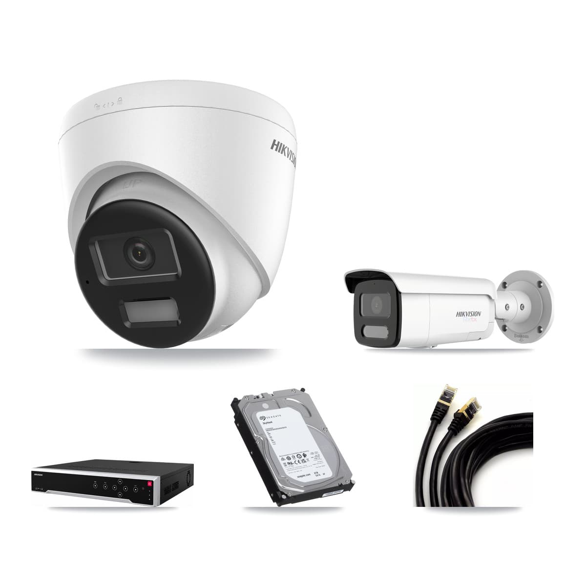 Hikvision 32-Channel 4K CCTV Kit — 4 Turret + 4 Bullet Cameras + 3× 6TB Recording