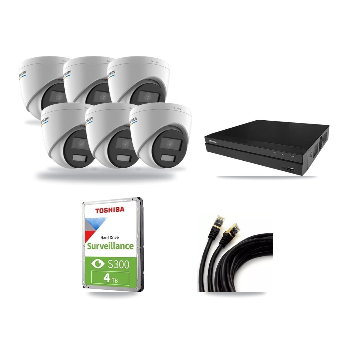 Hikvision & Prolux 8-Channel 2MP CCTV Kit — 6 Turret Cameras + 4TB Recording - Image 1