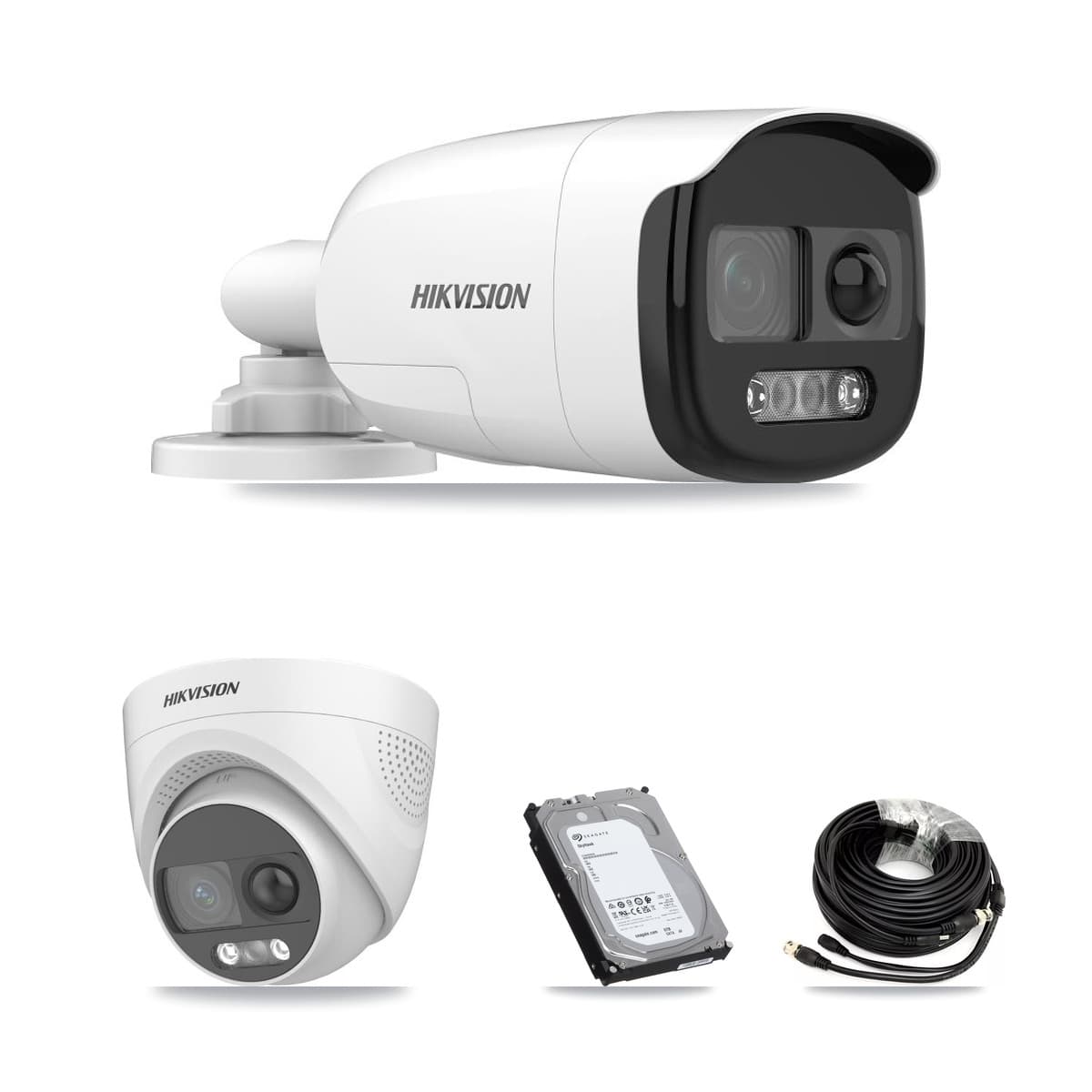 Hikvision 32-Channel 5MP CCTV Kit — 6 DS-2CE12KF3T Bullet + 2 DS-2CE72KF3T Turret Cameras + 2× 6TB Recording