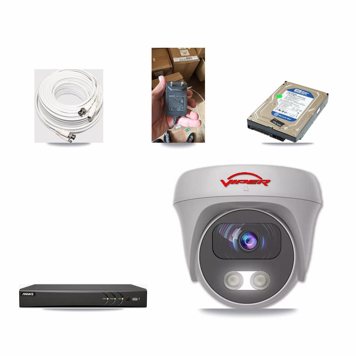 ANNKE 4-channel CCTV kit: 1 camera (1× 5MP Camera), 500GB hard drive