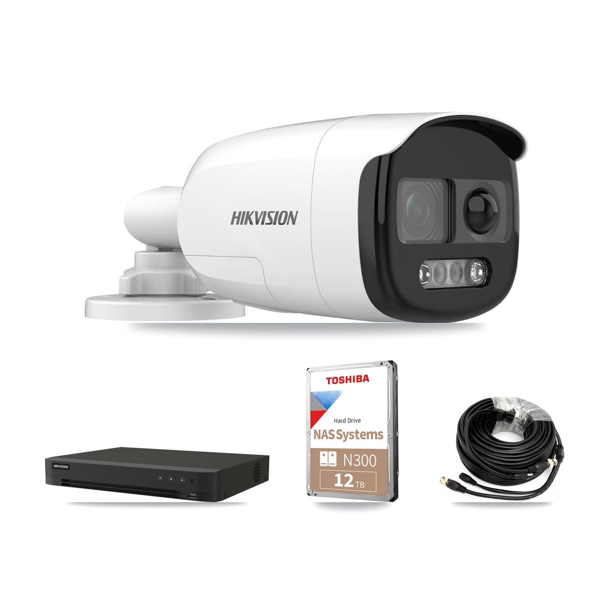 Hikvision 8-Channel 5MP CCTV Kit — 8 DS-2CE12KF3T Bullet Cameras + 12TB Recording