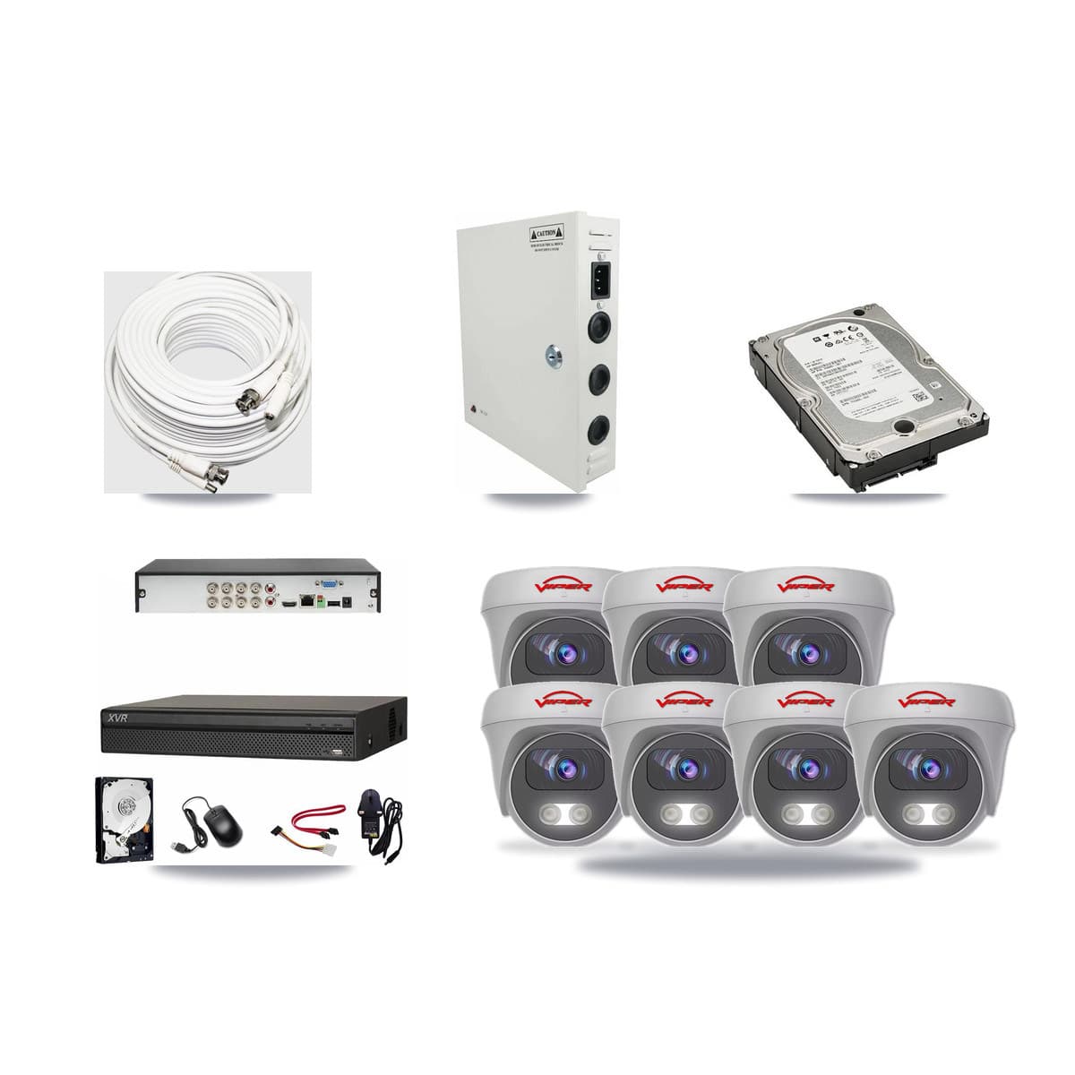 Dahua 8-channel CCTV kit: 7 cameras (7× 5MP Camera), 5TB hard drive