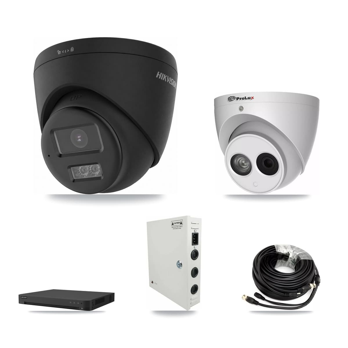 Hikvision & Prolux 16-Channel 4MP – 4K CCTV Kit — 10 Black 4K + 1 4MP Turret Cameras + 2× 12TB Recording