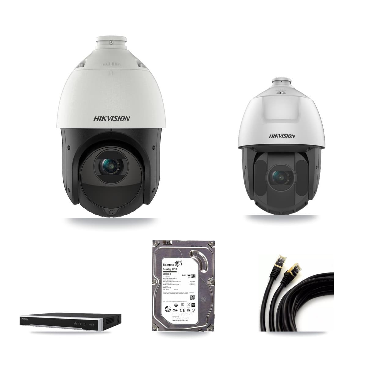Hikvision 16-Channel 2MP – 4MP CCTV Kit — 1 4MP + 1 2MP PTZ Cameras + 2TB Recording (DS-7616NI-M2 Recorder)