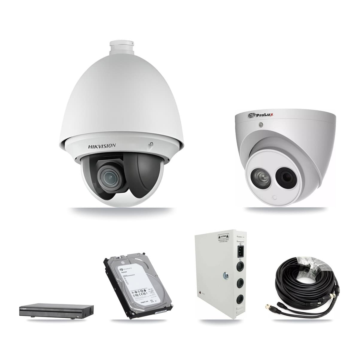 8-Channel 2MP – 4MP CCTV Kit — 7 2MP PTZ + 1 4MP Turret Cameras + 6TB Recording (DH-XVR5108H Recorder)