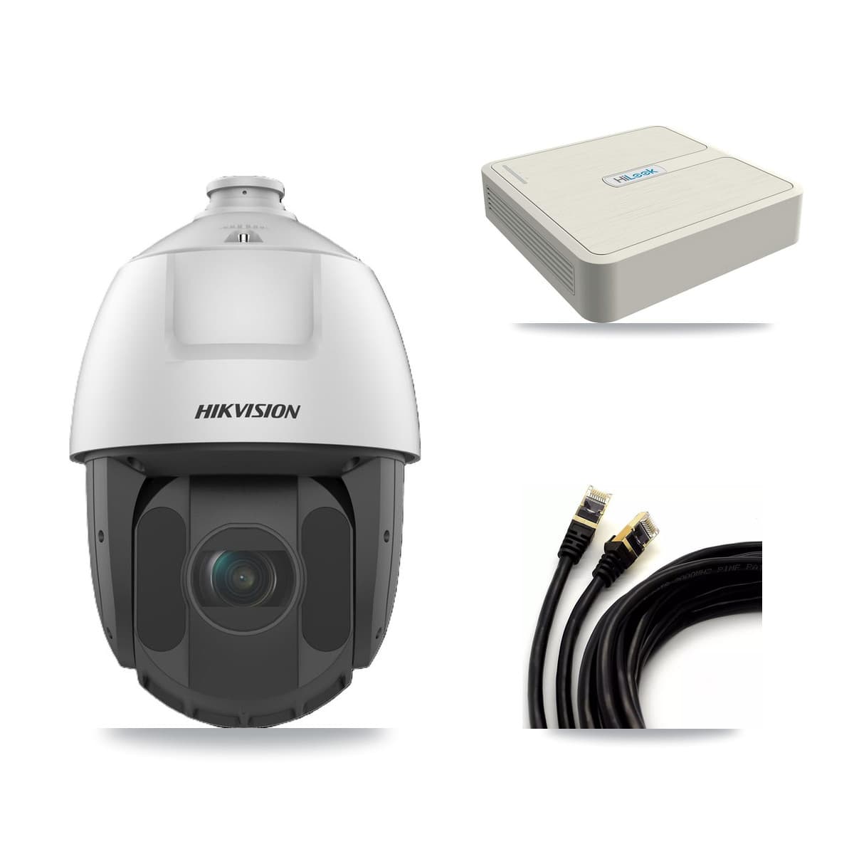 Hikvision & HiLook 8-Channel 2MP CCTV Kit — 4 PTZ Cameras + 3TB Recording (NVR-108H-D Recorder) - Image 1