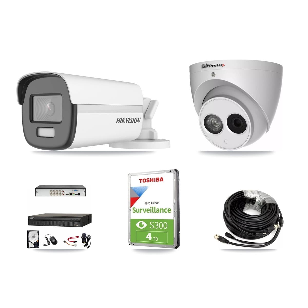 8-Channel 4MP – 4K CCTV Kit — 1 4K Bullet + 1 4MP Turret Cameras + 4TB Recording (XVR-3108AD Recorder) - Image 1