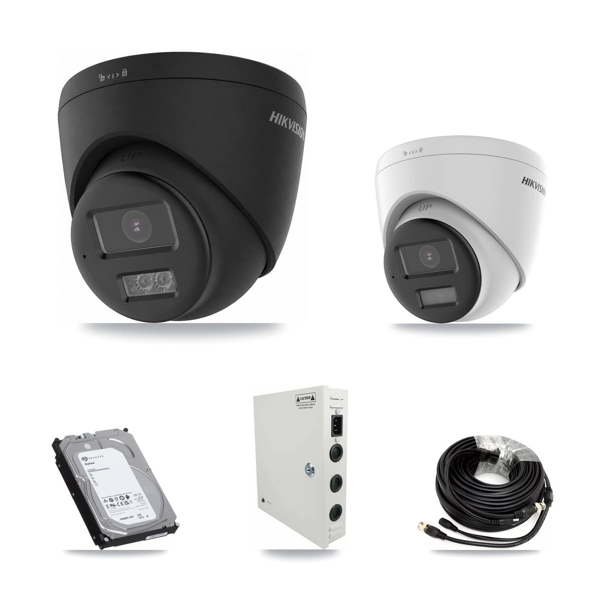 Hikvision 32-Channel 5MP – 4K CCTV Kit — 10 DS-2CE78K0T-LPTS 5MP + 22 Black DS-2CE78U0T-LTS-BLACK 4K Turret Cameras + 3× 6TB Recording (IDS-7332HUHI-M4/S Recorder)
