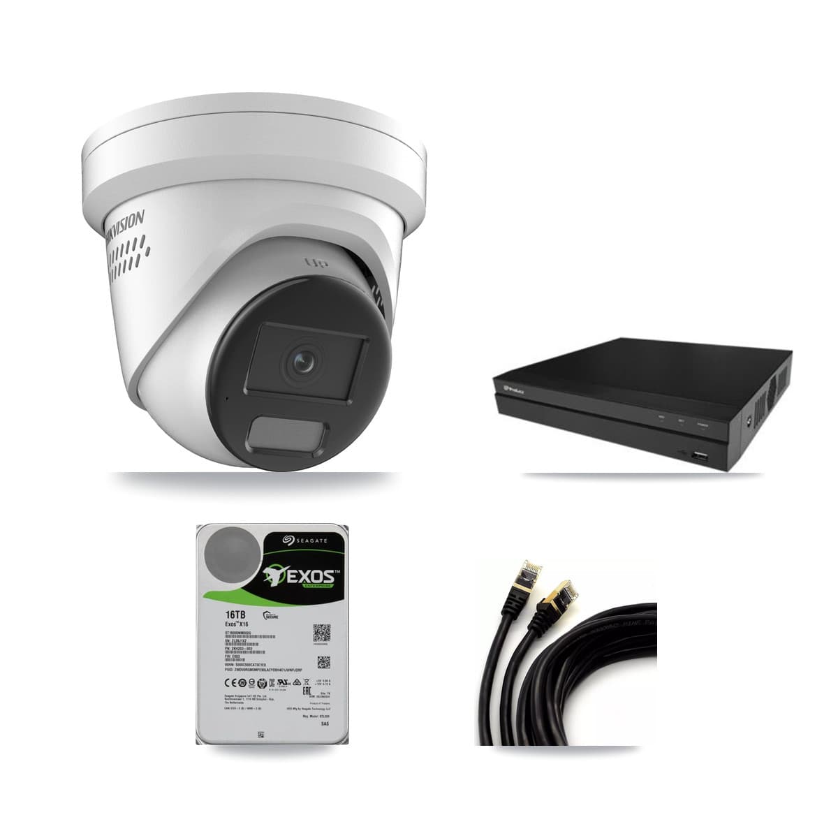 Hikvision & Prolux 16-Channel 4K CCTV Kit — 6 DS-2CD2387G2H Turret Cameras + 16TB Recording
