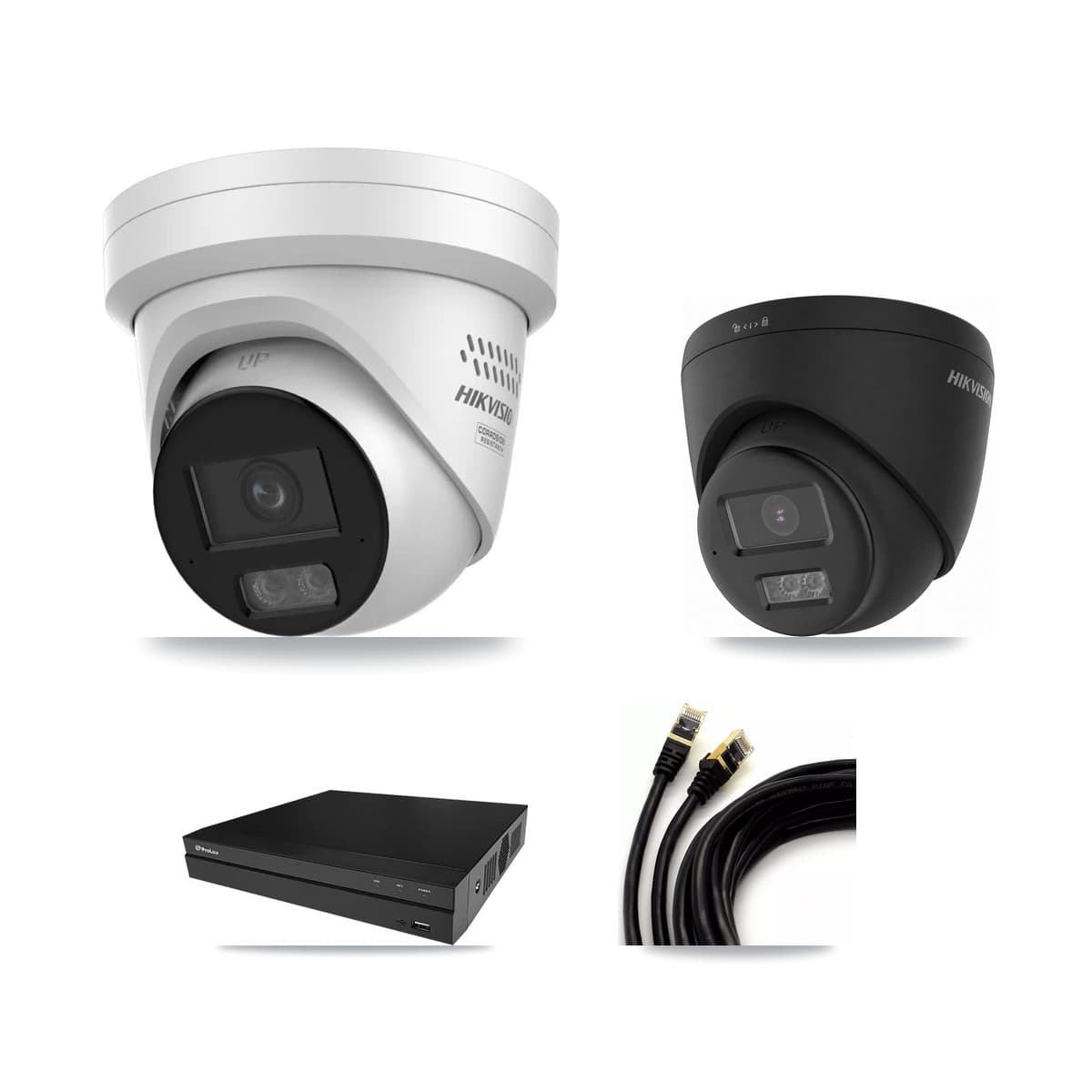 Prolux 8-Channel 4MP – 4K CCTV Kit — 1 4K + 4 4MP Turret Cameras + 8TB Recording