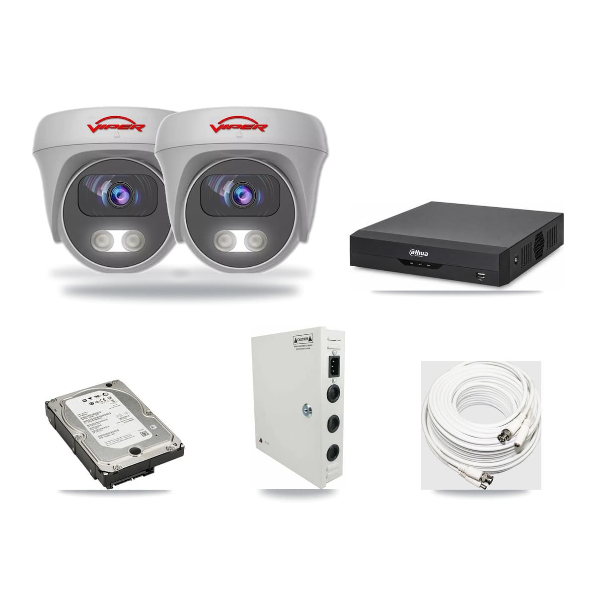 Viper & Dahua 4-Channel 5MP CCTV Kit — 2 Cameras + 5TB Recording - Image 1