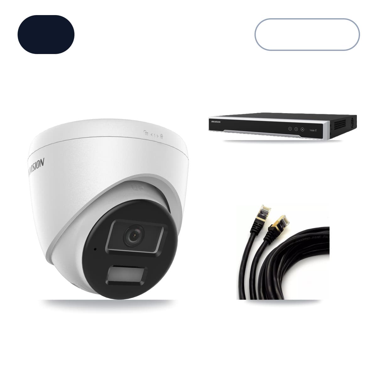 Hikvision 16-Channel 4MP CCTV Kit — 8 DS-2CD1343G2 Turret Cameras + 10TB Recording (DS-7616NI-M2 Recorder)