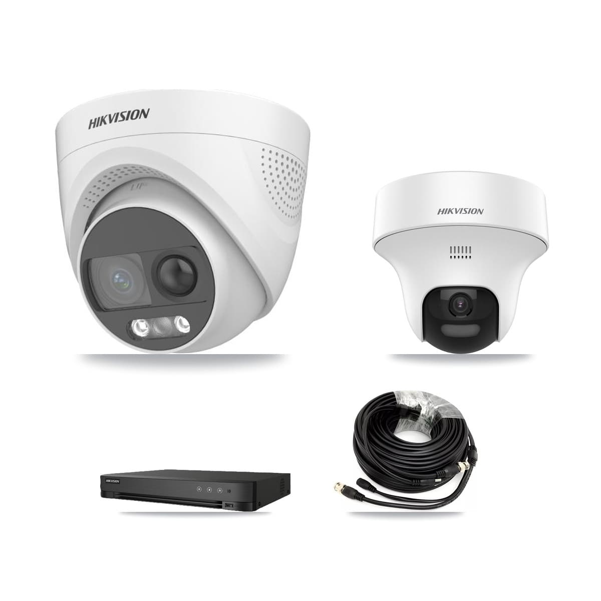 Hikvision 8-Channel 5MP CCTV Kit — 2 DS-2CE70K0T + 4 DS-2CE72KF3T Turret Cameras + 8TB Recording