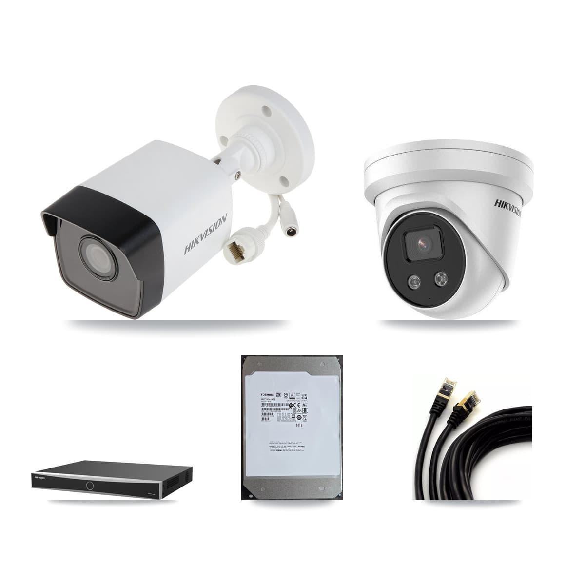 Hikvision 16-Channel 5MP CCTV Kit — 8 Bullet + 8 Turret Cameras + 14TB Recording (DS-7616NXI Recorder)
