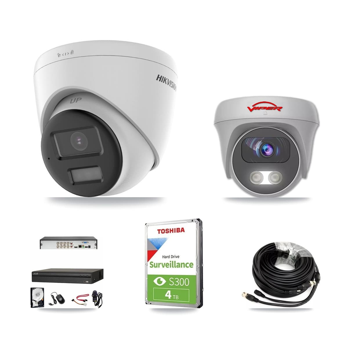 8-Channel 5MP – 4K CCTV Kit — 1 4K Turret + 1 White 5MP Cameras + 4TB Recording (XVR-3108AD Recorder) - Image 1