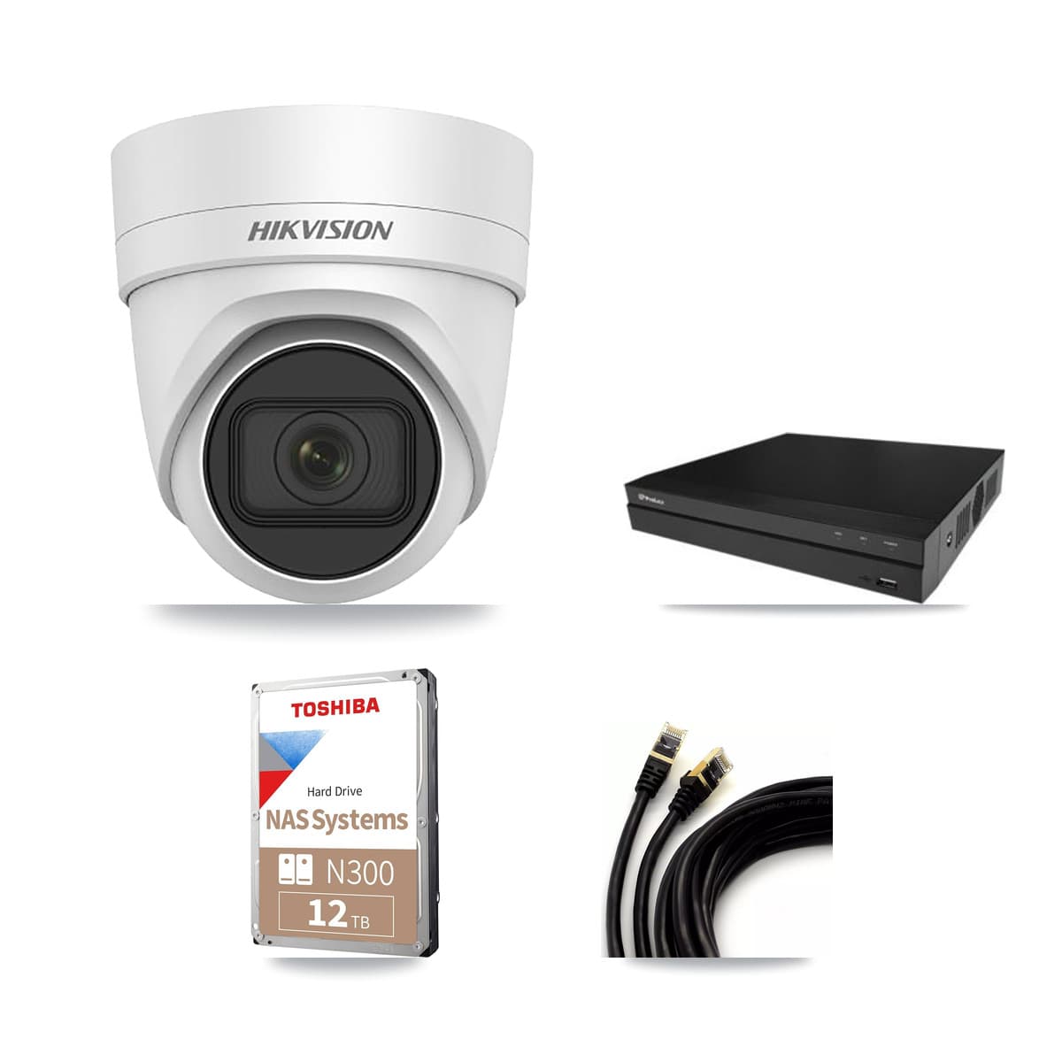 Hikvision & Prolux 16-Channel 4MP CCTV Kit — 9 DS-2CD2H45FWD Turret Cameras + 12TB Recording