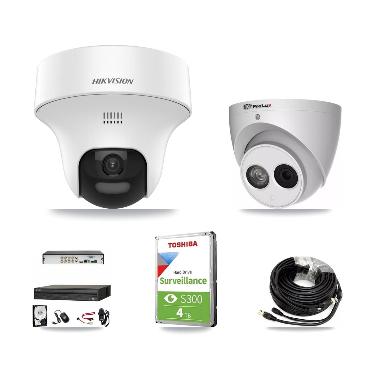 8-Channel 4MP – 5MP CCTV Kit — 2 DS-2CE70K0T 5MP + 1 PXC-612C4W-A 4MP Turret Cameras + 4TB Recording (XVR-3108AD Recorder) - Image 1