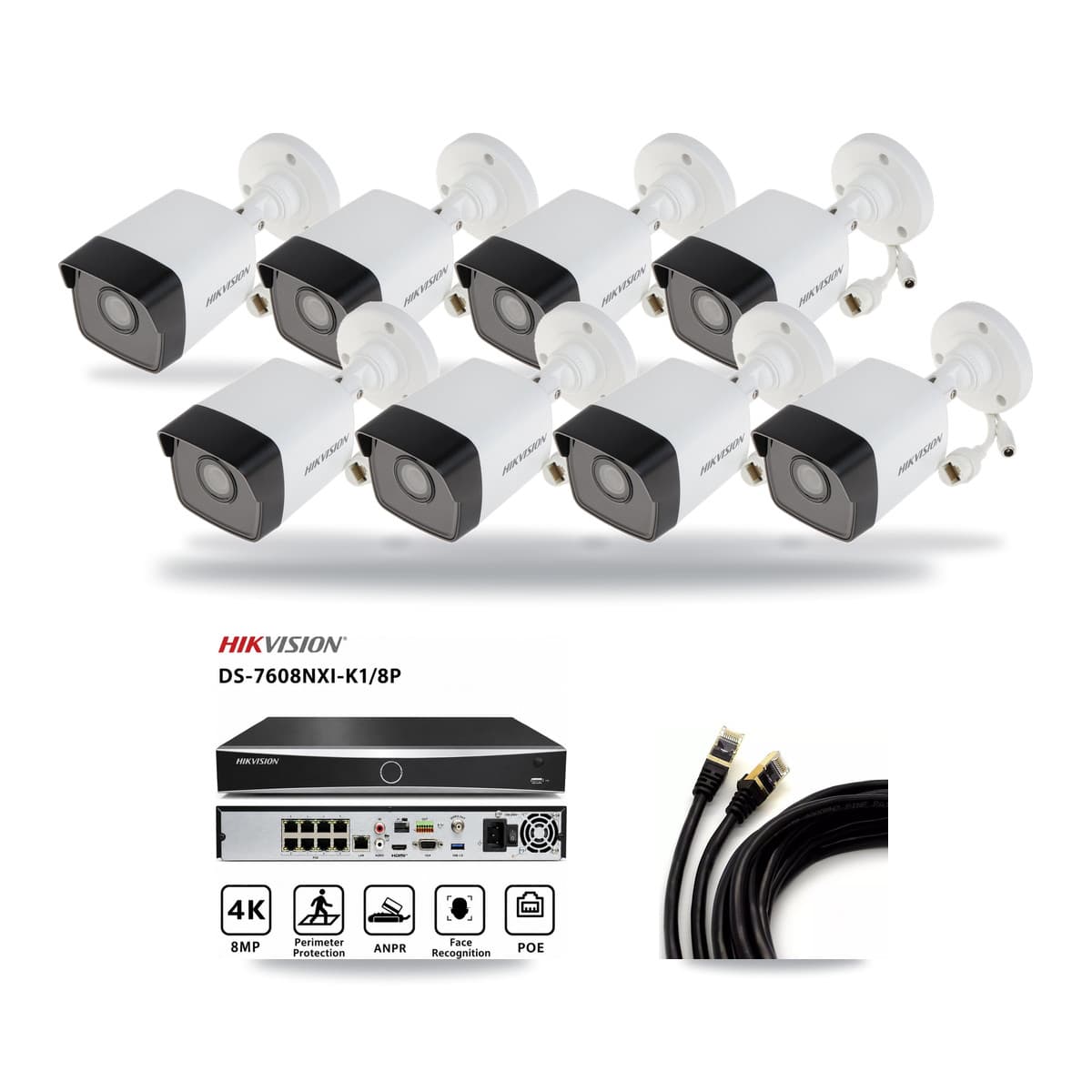 Hikvision 8-Channel 5MP CCTV Kit — 8 Bullet Cameras + 3TB Recording - Image 1