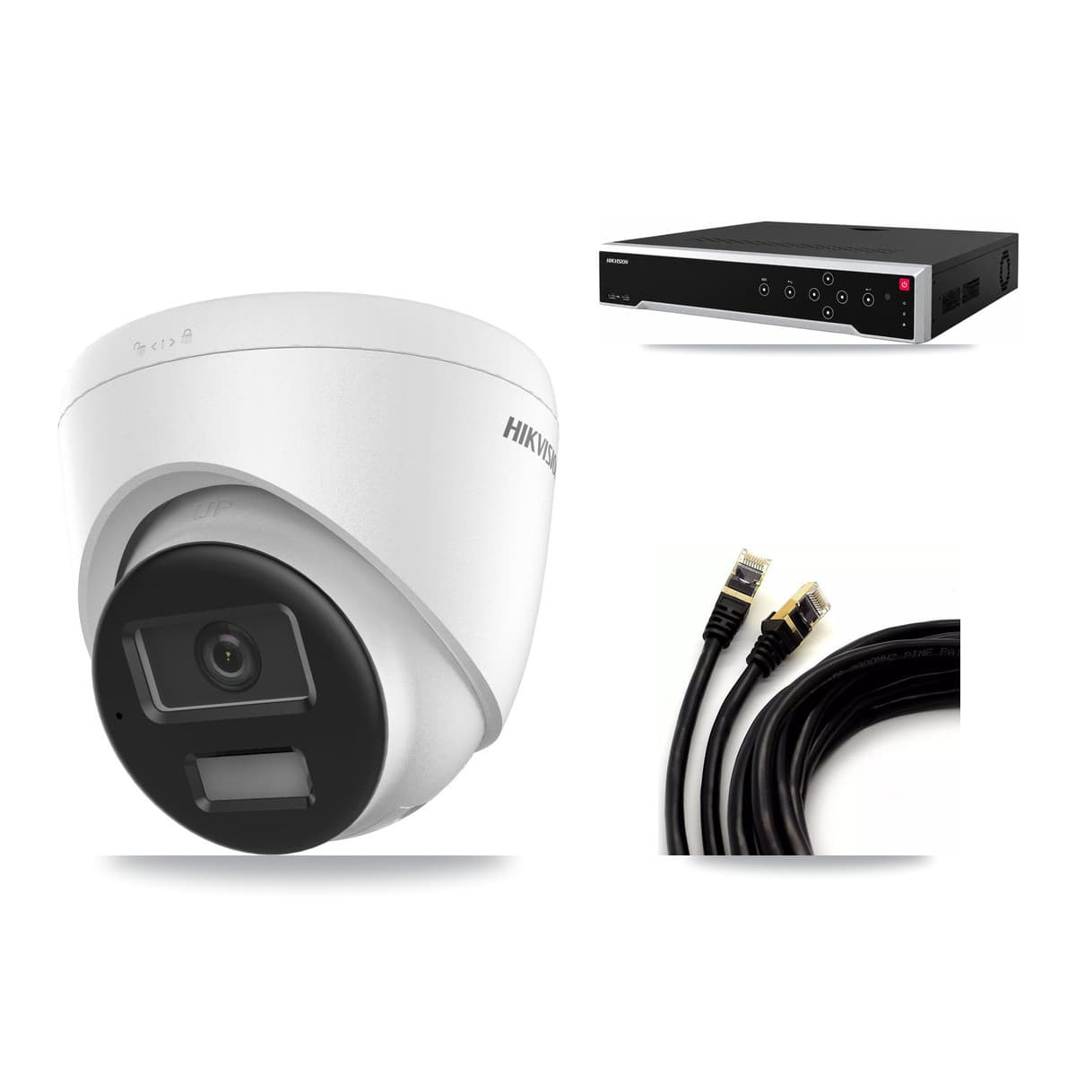 Hikvision 32-Channel 4K CCTV Kit — 3 DS-2CD1383G2-LIUF/SL Turret Cameras + 8TB Recording (DS-7732NI-M4/24P Recorder)