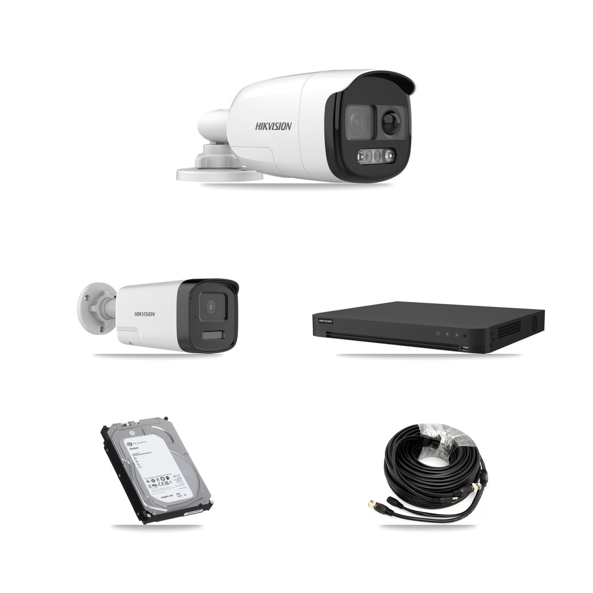 Hikvision iDS-7216HUHI-M2/XT 16-Channel DVR CCTV Kit — 3× DS-2CE12KF3T-PIRXO Bullet + 1× DS-2CE17K0T-LXTS Bullet 5MP Cameras + 6TB HDD