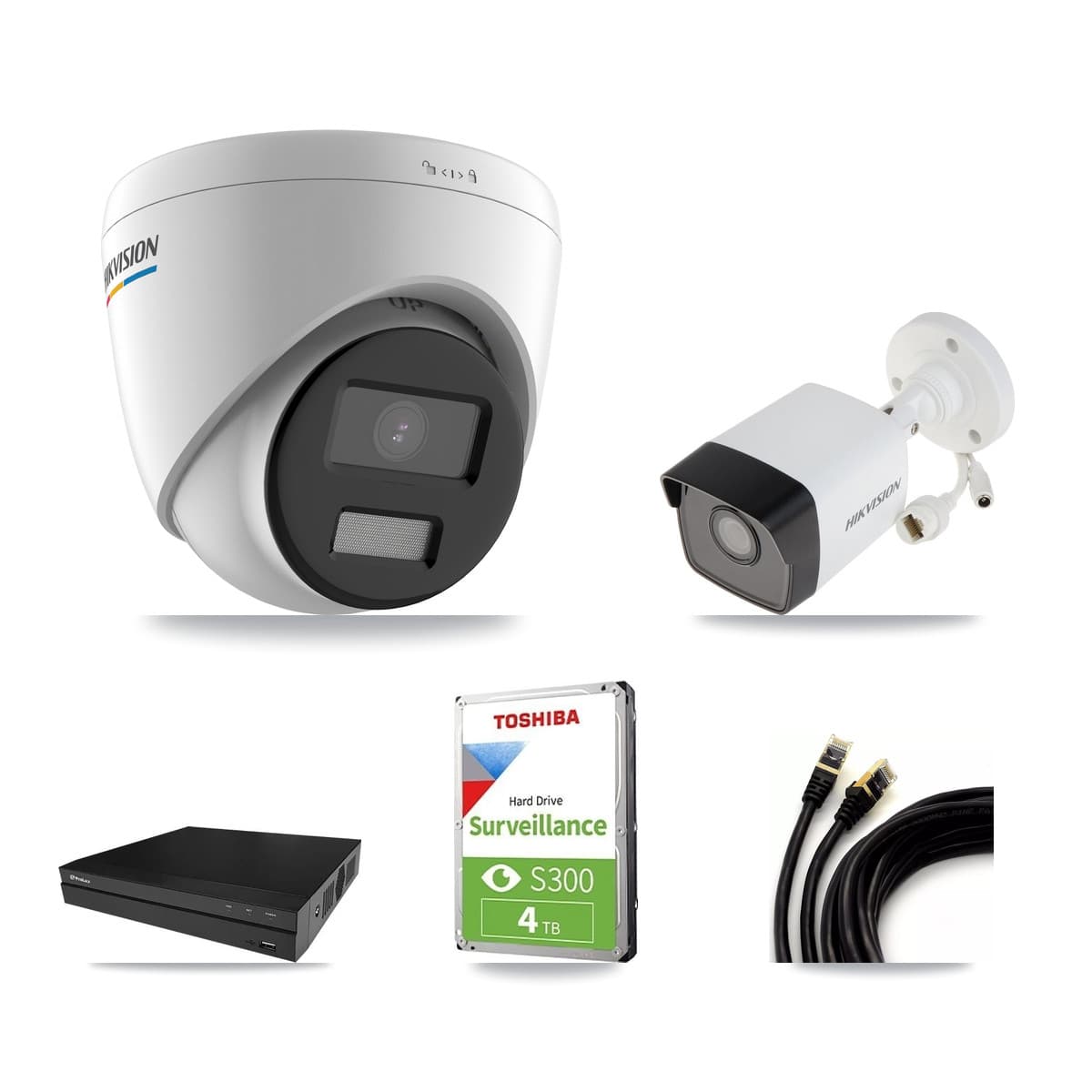 Hikvision & Prolux 8-Channel 2MP – 5MP CCTV Kit — 1 5MP Bullet + 4 2MP Turret Cameras + 4TB Recording