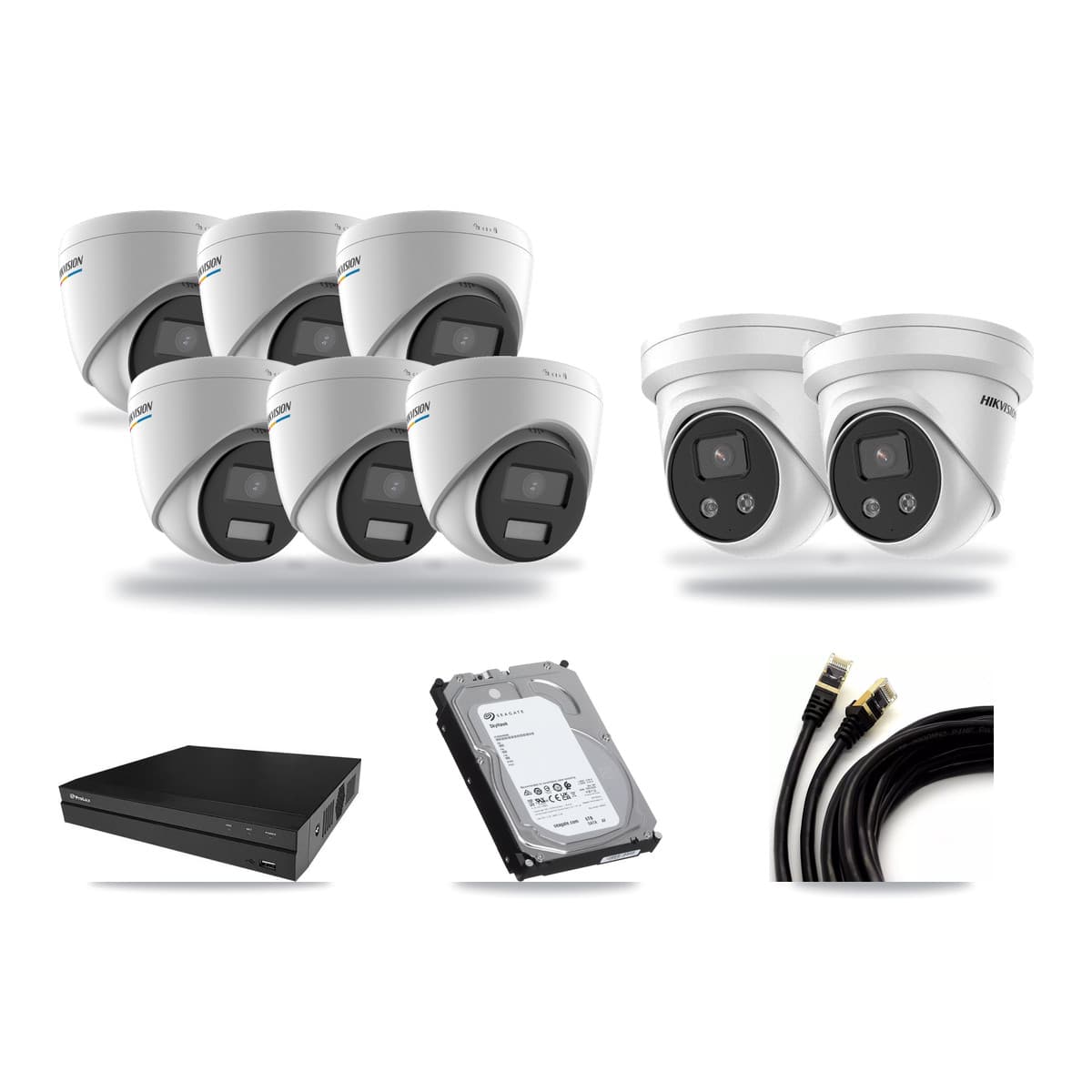 Hikvision & Prolux 8-Channel 2MP – 5MP CCTV Kit — 6 2MP + 2 5MP Turret Cameras + 6TB Recording - Image 1