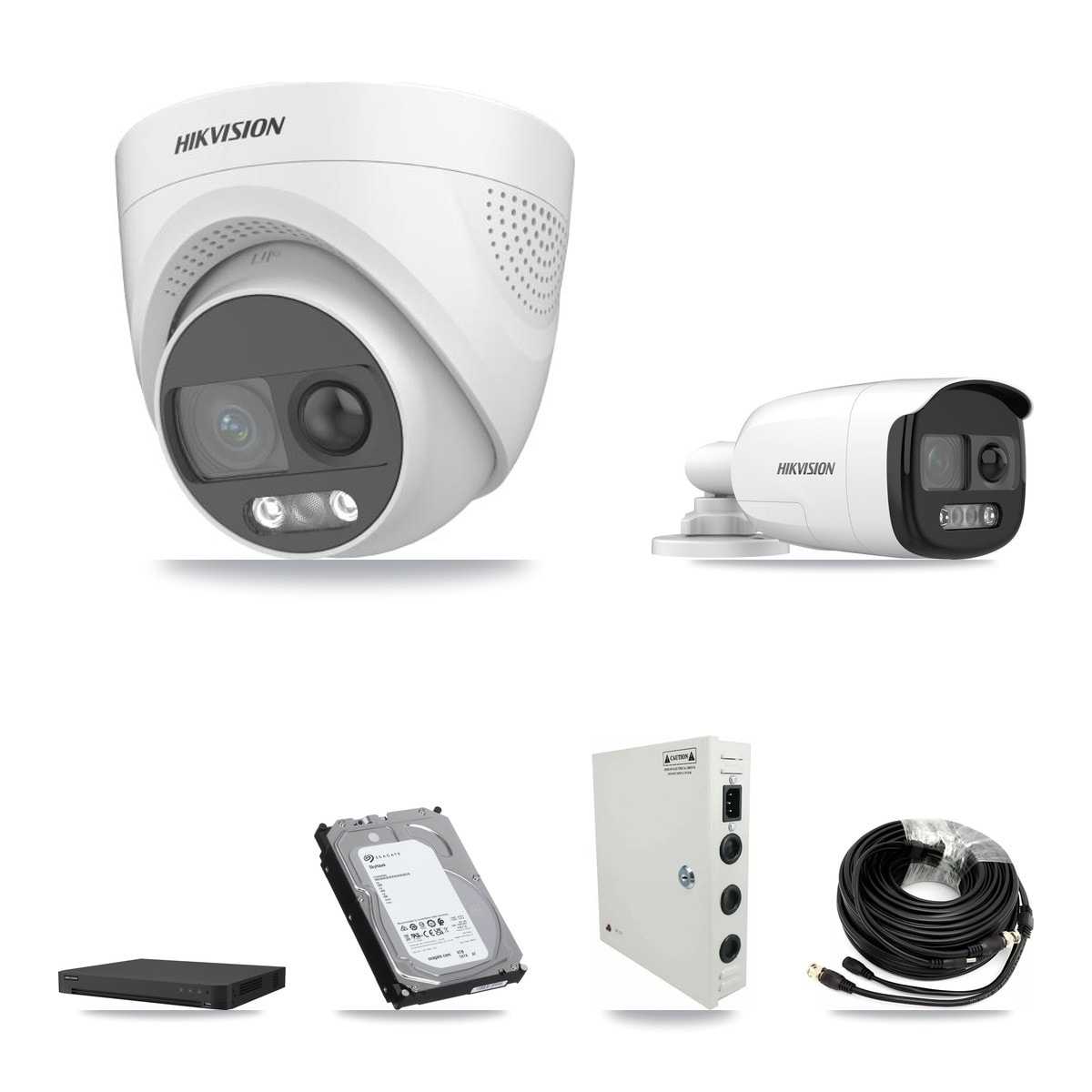 Hikvision 16-Channel 5MP CCTV Kit — 1 DS-2CE12KF3T Bullet + 12 DS-2CE72KF3T Turret Cameras + 6TB Recording (IDS-7216HUHI Recorder) - Image 1
