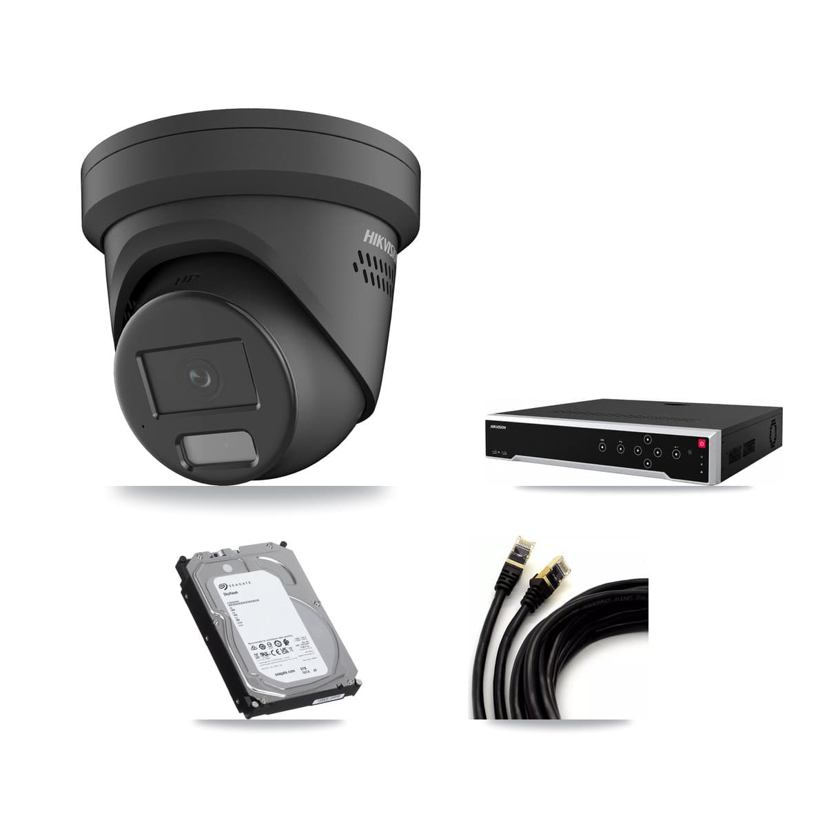Hikvision 32-Channel 4MP CCTV Kit — 14 Black Turret Cameras + 3× 6TB Recording