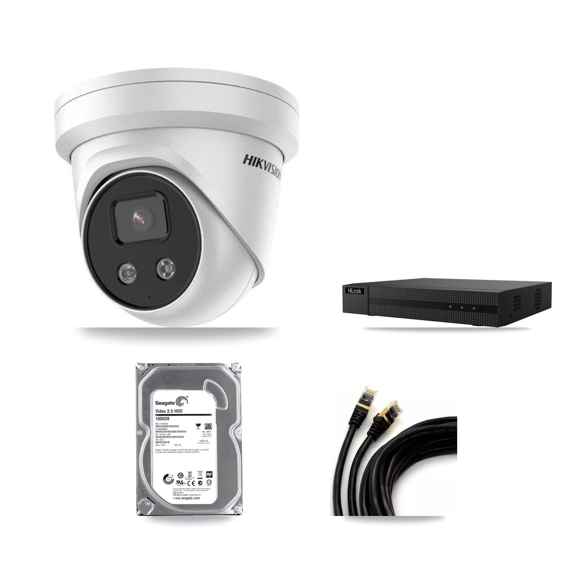 Hikvision & HiLook 8-Channel 5MP CCTV Kit — 1 Turret Camera + 1TB Recording (NVR-108MH-D Recorder) - Image 1