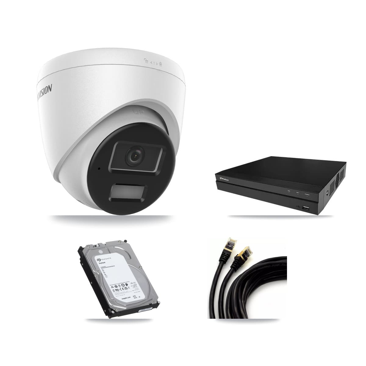 Hikvision & Prolux 8-Channel 4MP CCTV Kit — 5 DS-2CD1343G2 Turret Cameras + 6TB Recording