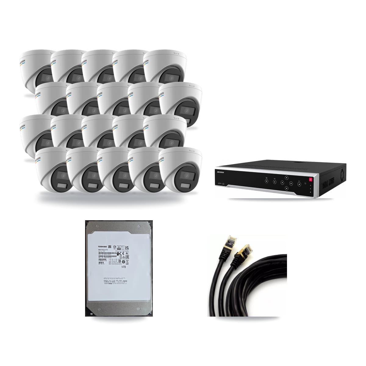 Hikvision 32-Channel 2MP CCTV Kit — 20 Turret Cameras + 14TB Recording - Image 1