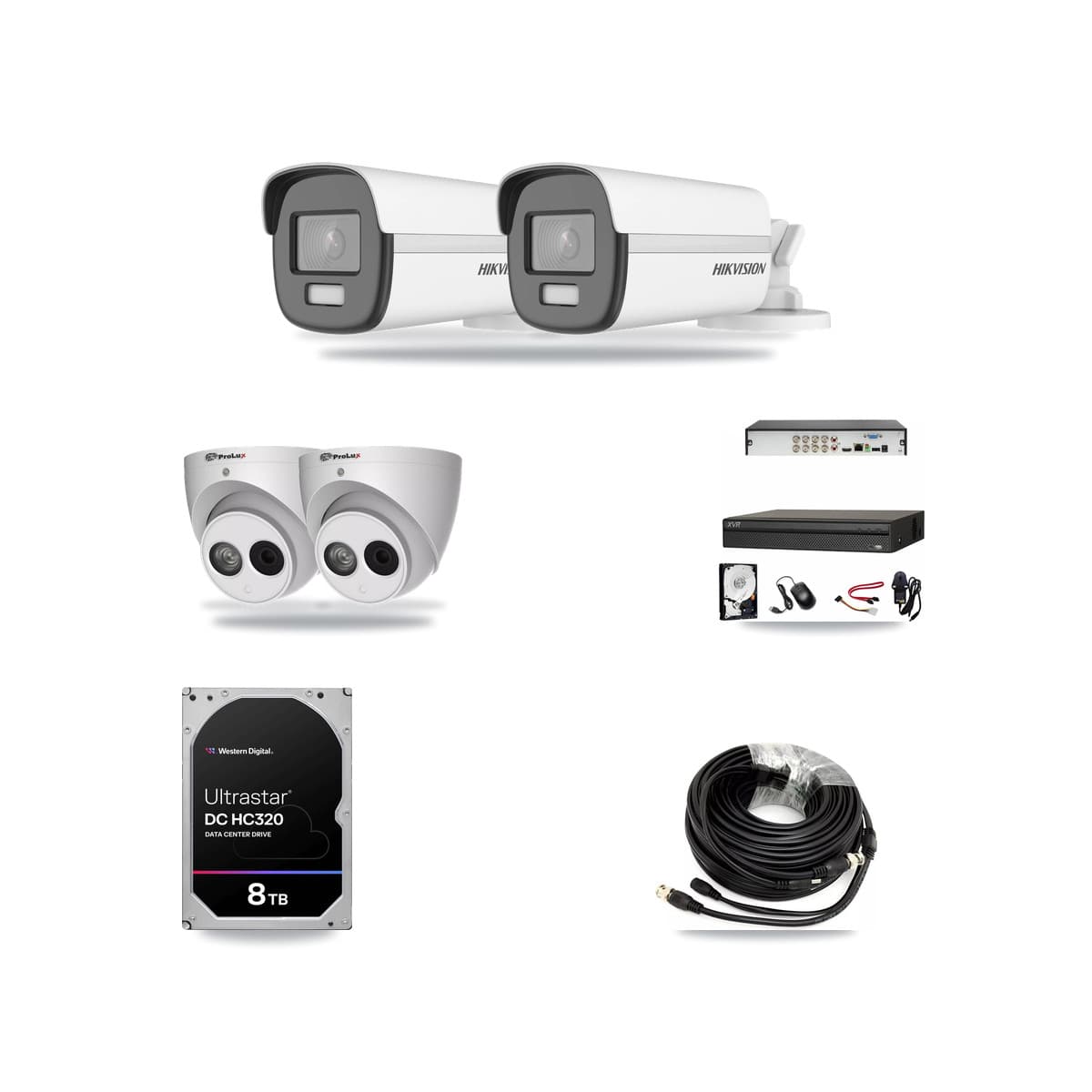 8-Channel 4MP – 4K CCTV Kit — 2 4K Bullet + 2 4MP Turret Cameras + 8TB Recording (XVR-3108AD Recorder) - Image 1