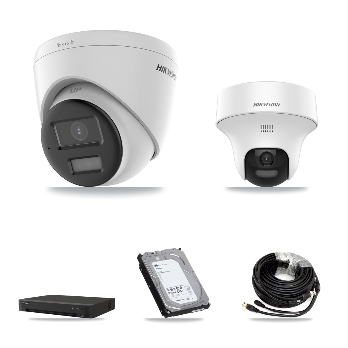 Hikvision 16-Channel 5MP CCTV Kit — 1 DS-2CE70K0T + 3 DS-2CE78K0T Turret Cameras + 6TB Recording (IDS-7216HQHI Recorder) - Image 1