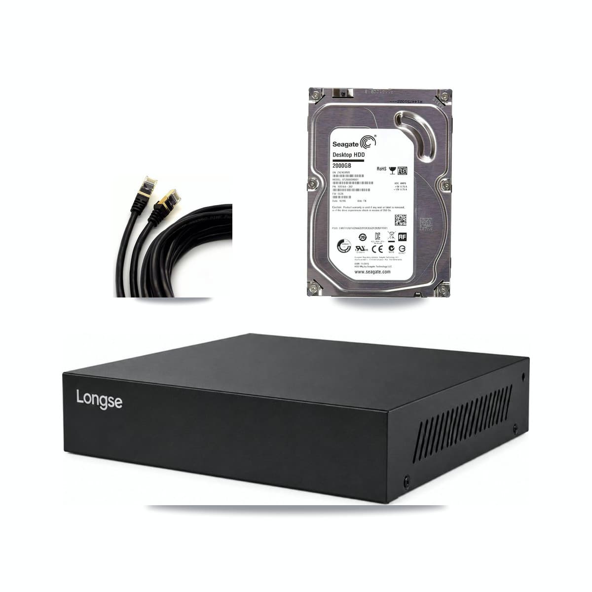 Longse 8-channel CCTV kit: 1 camera (1× 5MP Dome), 2TB hard drive