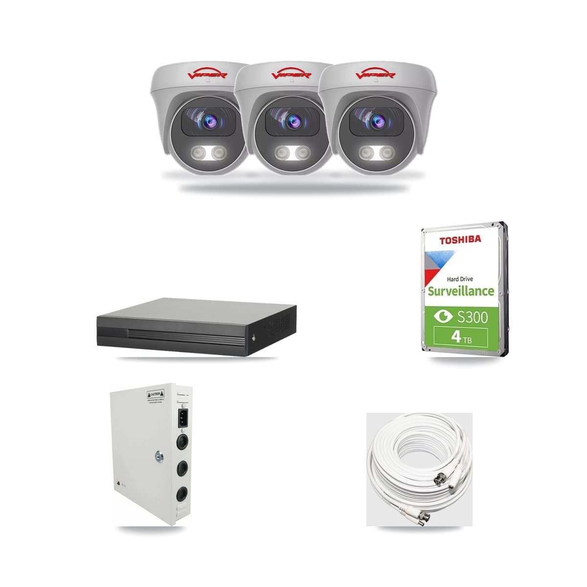 16-Channel 5MP CCTV Kit — 3 Viper Cameras + 4TB Recording - Image 1