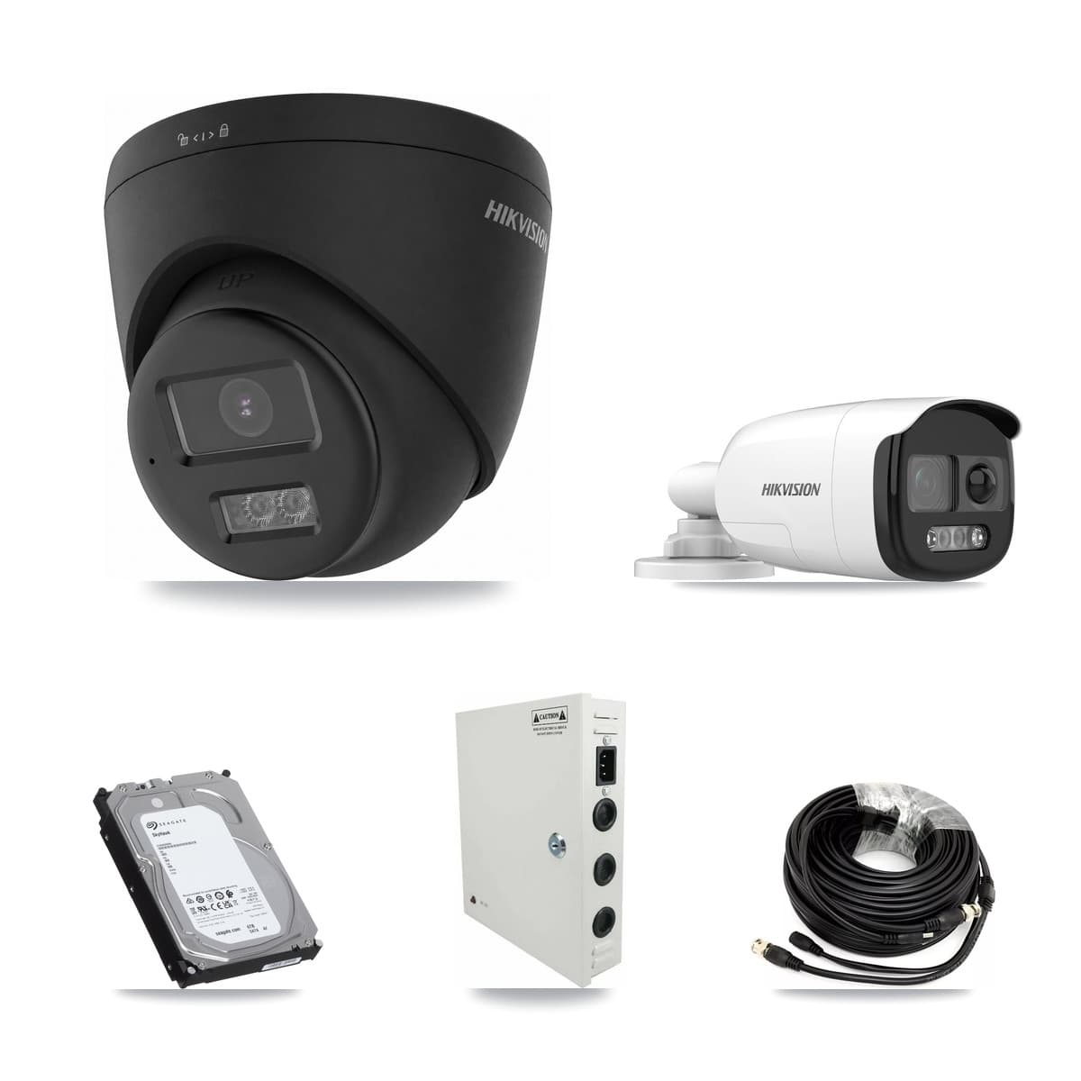 Hikvision 32-Channel 5MP – 4K CCTV Kit — 1 5MP Bullet + 15 Black 4K Turret Cameras + 3× 6TB Recording